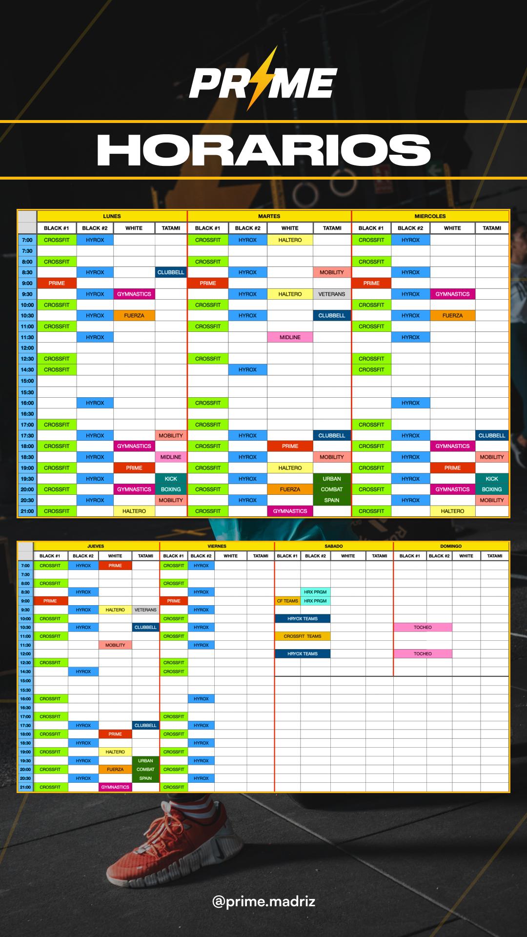 horario prime madrid